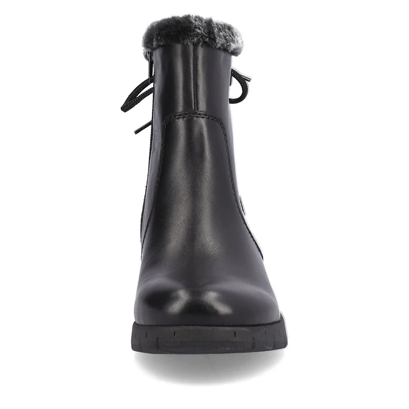 RIEKER Y1350-00 Wedge Bootie (Fur Trim)