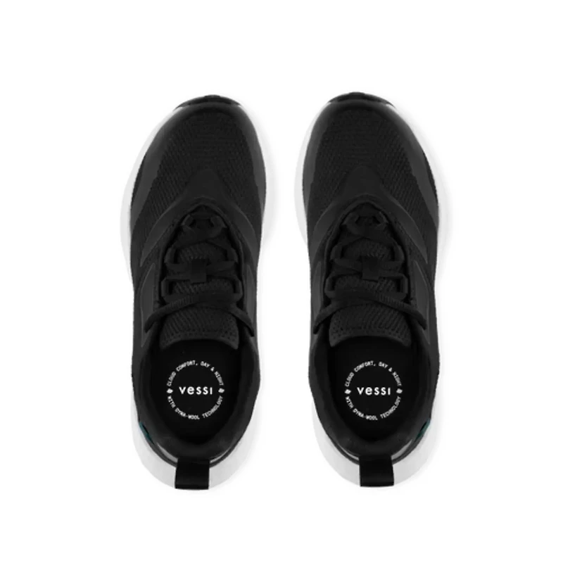 VESSI Women's Tidal Sneaker BLACK ON WHITE