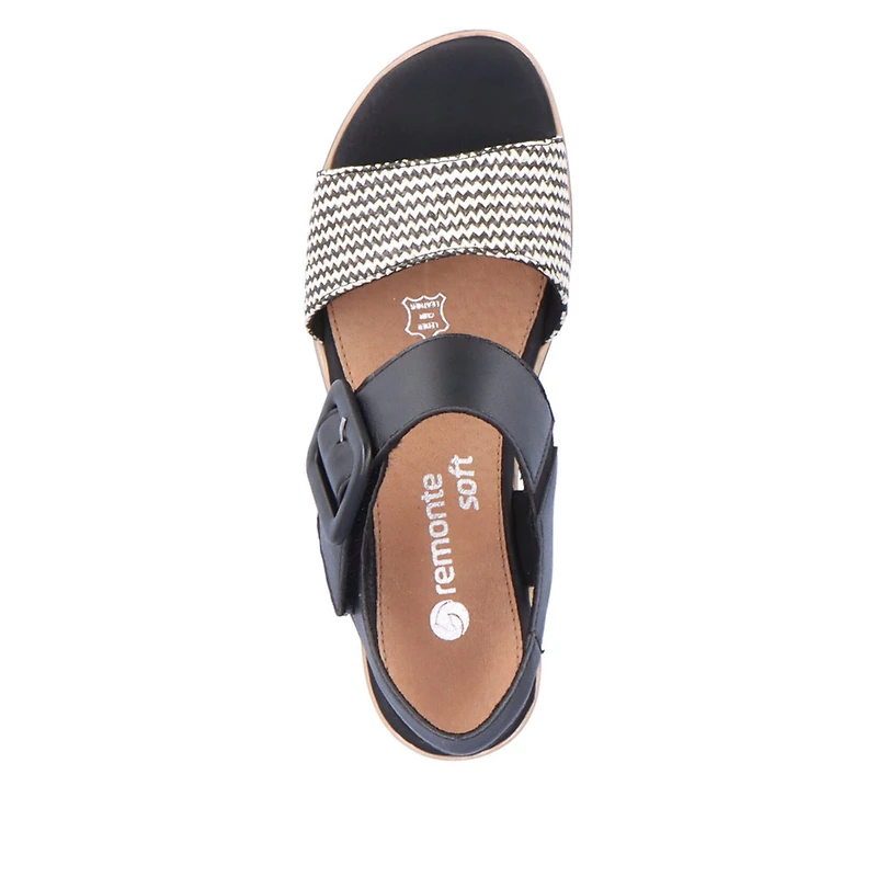 REMONTE D6453-01 Wedge Sandal (Big Buckle)