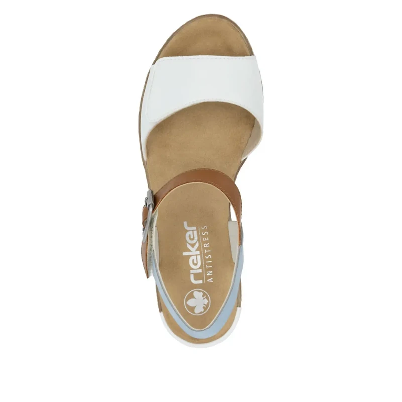 RIEKER 62460-80 Wedge Sandal Bk-Strap