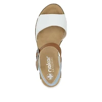 RIEKER 62460-80 Wedge Sandal Bk-Strap