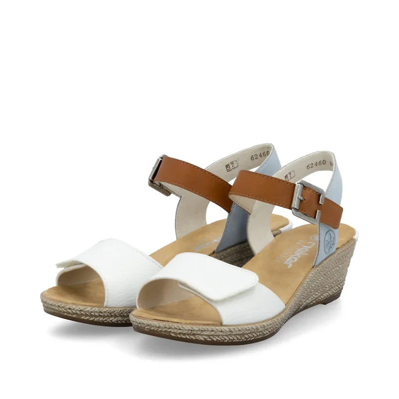 RIEKER 62460-80 Wedge Sandal Bk-Strap