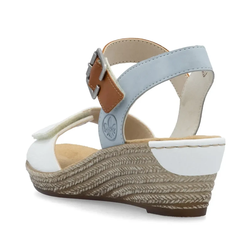 RIEKER 62460-80 Wedge Sandal Bk-Strap