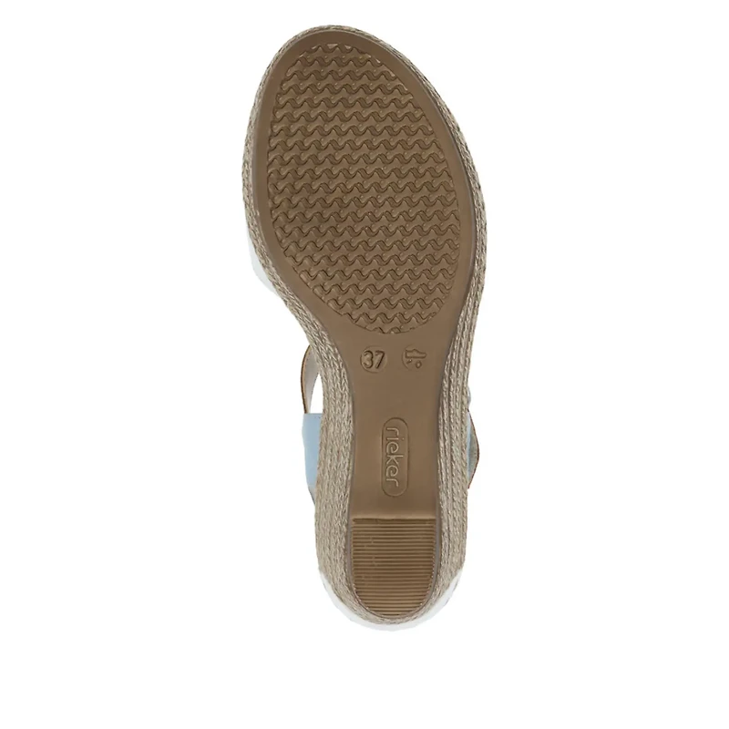 RIEKER 62460-80 Wedge Sandal Bk-Strap