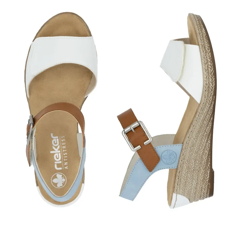RIEKER 62460-80 Wedge Sandal Bk-Strap