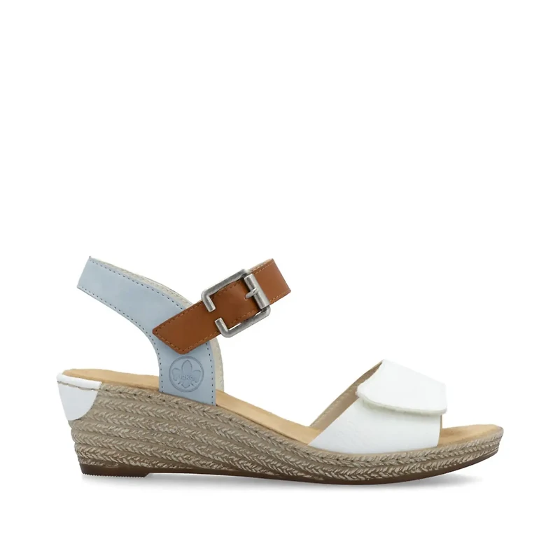 RIEKER 62460-80 Wedge Sandal Bk-Strap