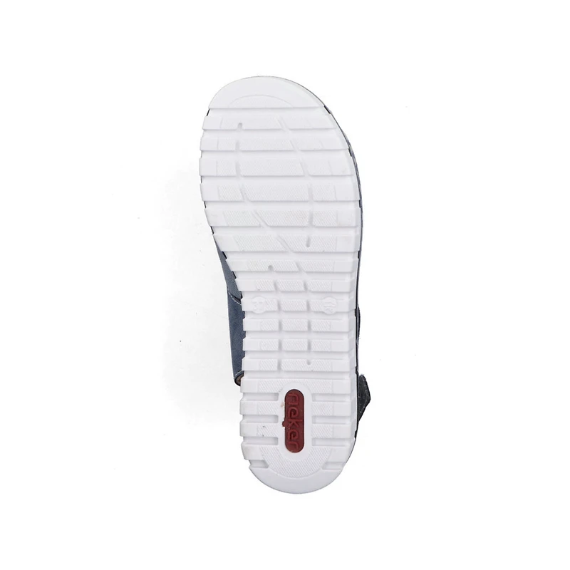 RIEKER V1389-12 Wedge Sandal Bk-Strap Velcro