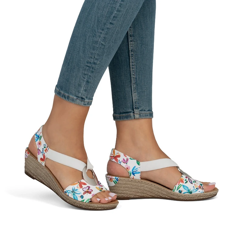 RIEKER 624H6-91 Wedge Sandal (Coin)