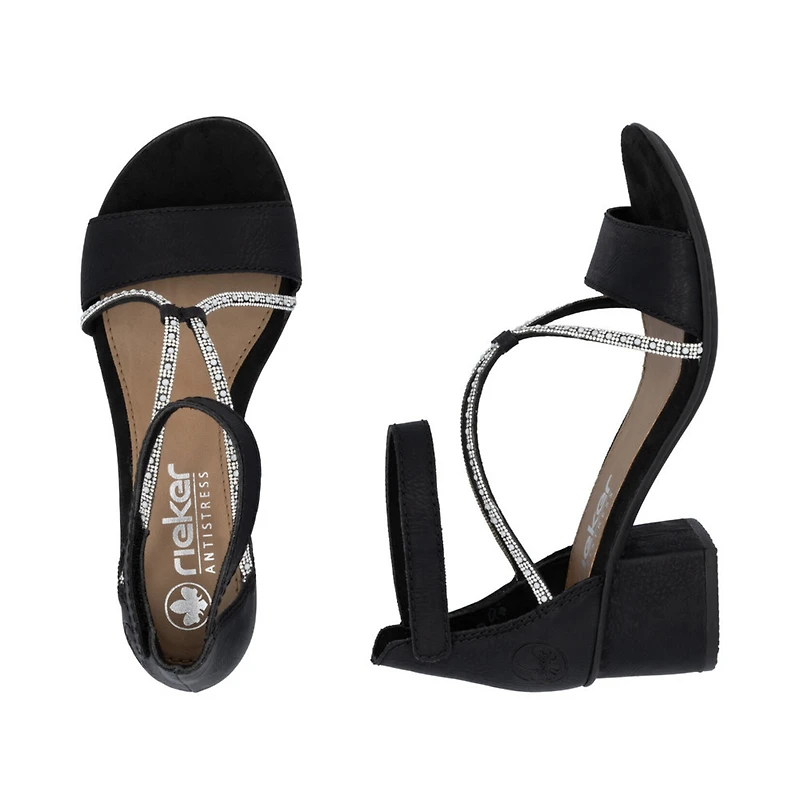 RIEKER 64654-00 Dress Strappy Sandal Low-Heel