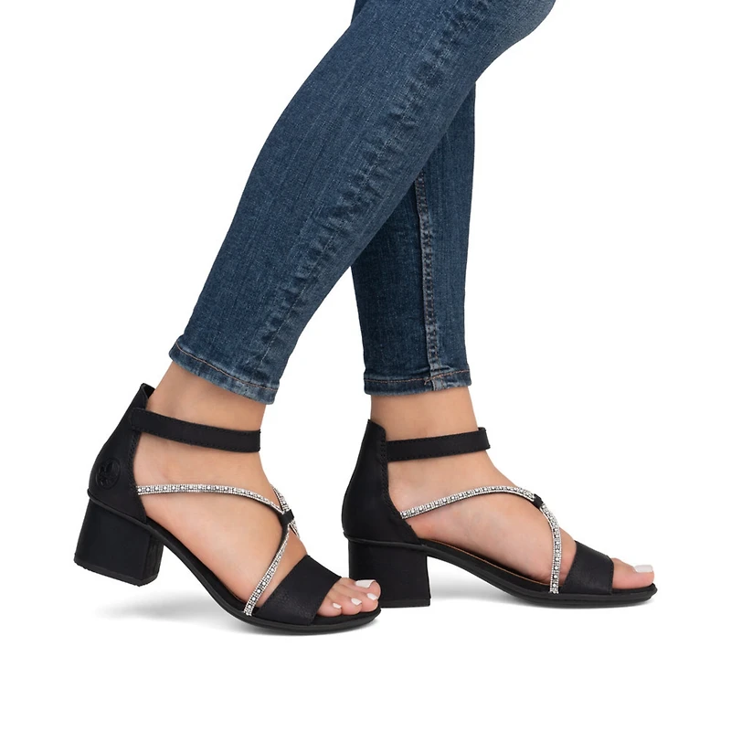 RIEKER 64654-00 Dress Strappy Sandal Low-Heel