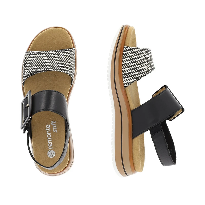 REMONTE D1J53-02 Chunk Sandal (BkStrap)