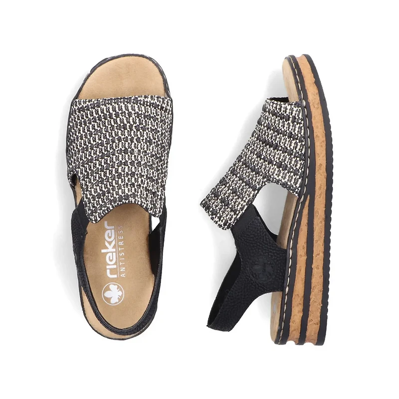 RIEKER 62971-00 Wrapped Sandal (Woven)
