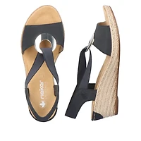 RIEKER 624H6-14 Wedge Sandal (Coin)