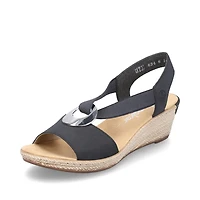 RIEKER 624H6-14 Wedge Sandal (Coin)