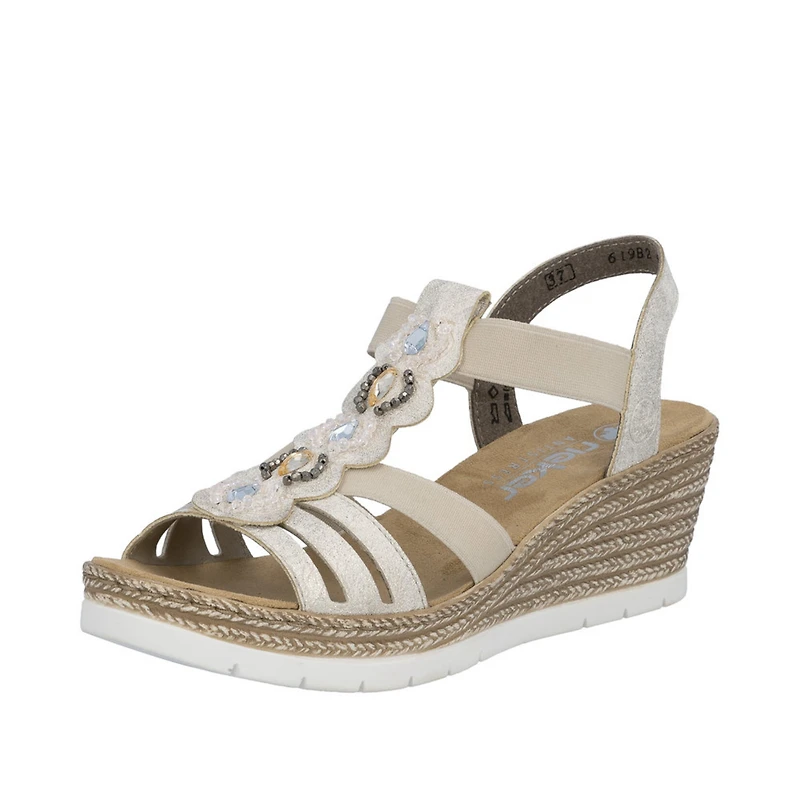 RIEKER 619B2-60 Wedge Sandal (Beads)