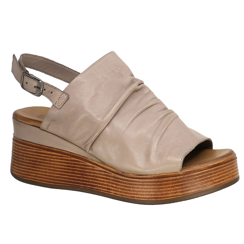 EVERLY Nikki-01 Wedge Sandal Bk-Strap TAUPE