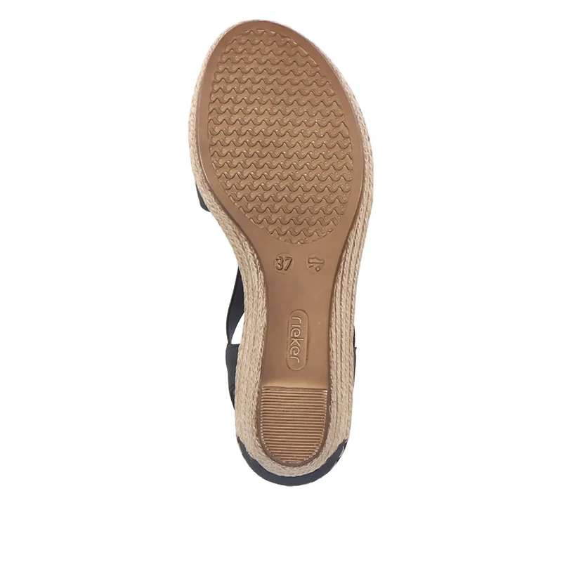 RIEKER 624H6-00 Wedge Sandal (Coin)