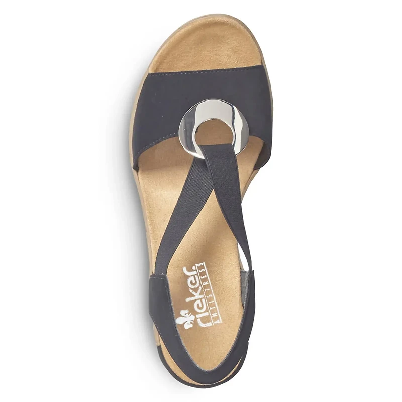 RIEKER 624H6-00 Wedge Sandal (Coin)