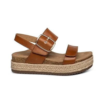 AETREX Vania Wedge Buckle (Espadrille) COGNAC
