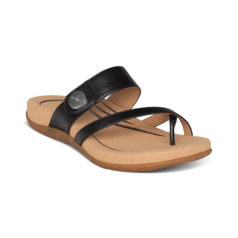 AETREX Izzy Toe-Loop Slide BLACK SE220