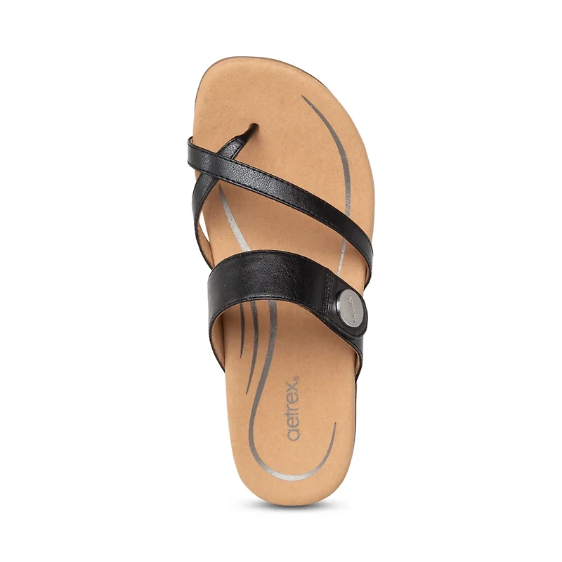 AETREX Izzy Toe-Loop Slide BLACK SE220