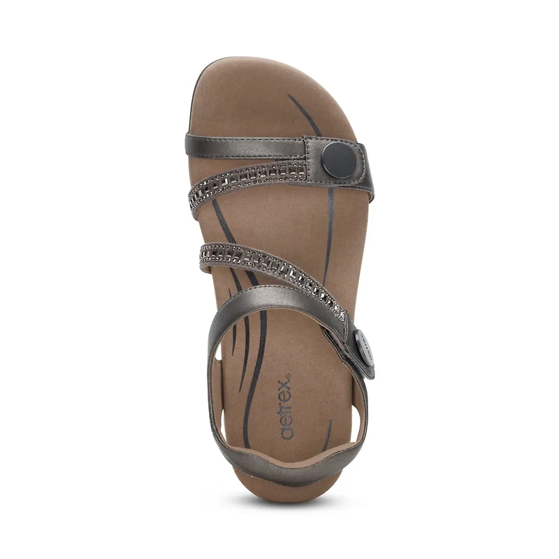 AETREX Jess Bkstrap PEWTER SPARKLE