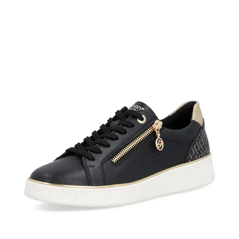 REMONTE D2E00-04 Lace Sneaker (Gold Zip)