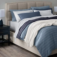 Puckered Stripe Duvet Cover Set