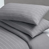 Puckered Stripe Duvet Cover Set