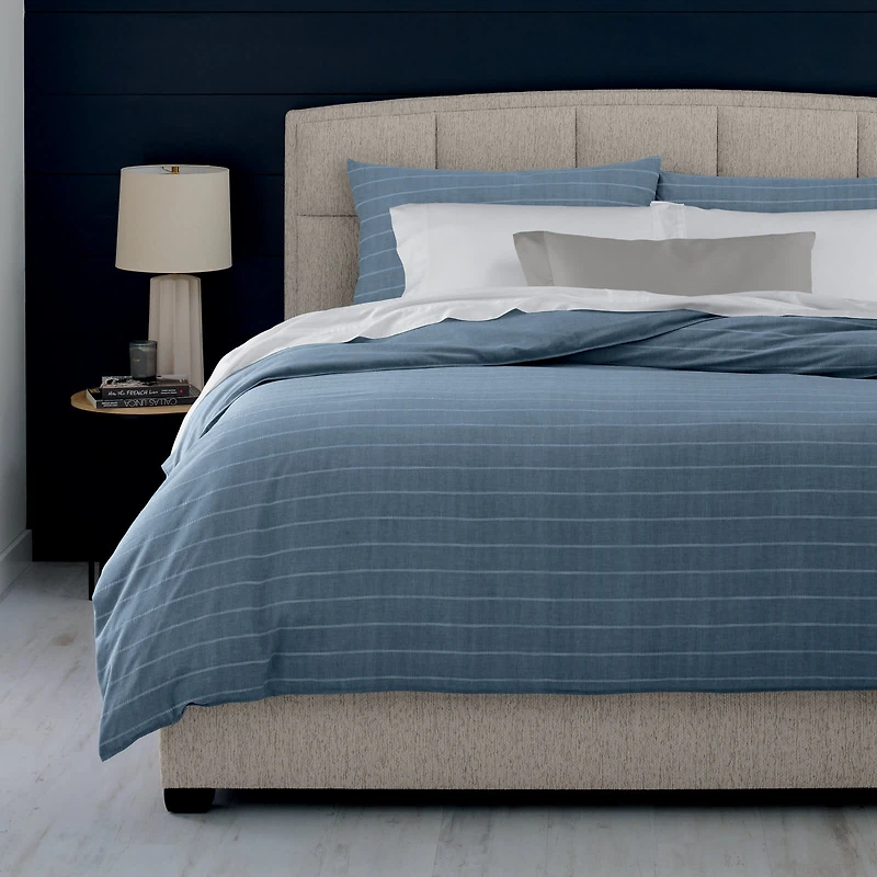 Puckered Stripe Duvet Cover Set