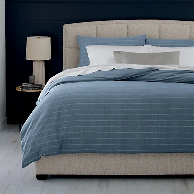 Puckered Stripe Duvet Cover Set