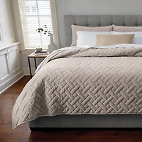 Velvet Basketweave Coverlet Set