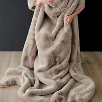 Luxe faux fur throw blanket