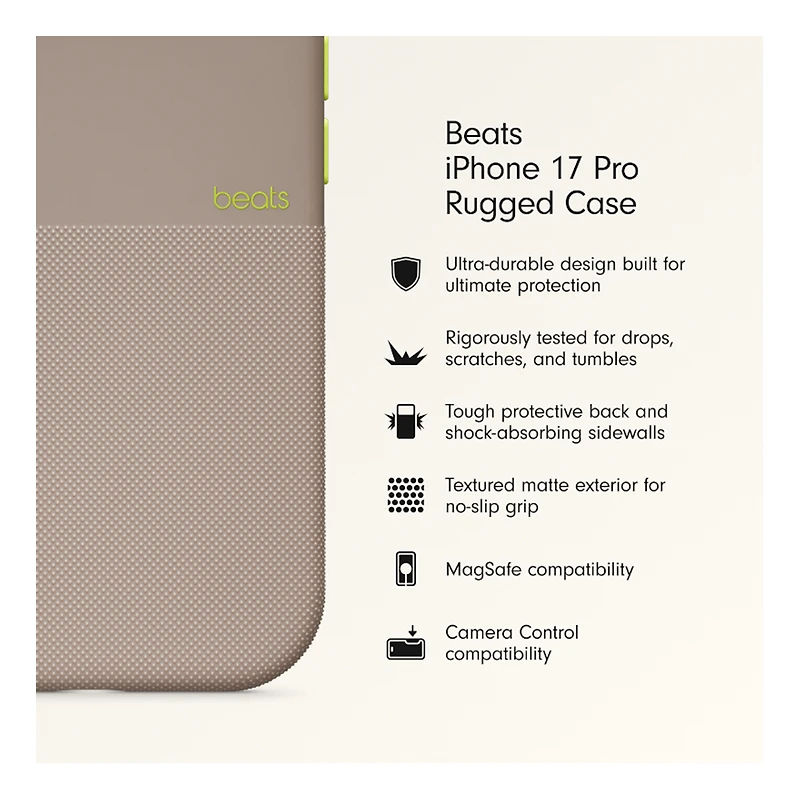 Beats Rugged Case with MagSafe and Camera Control for Apple iPhone 17 Pro