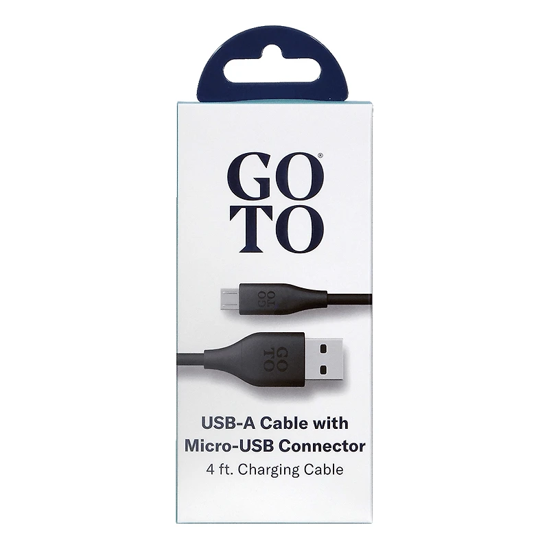 GoTo® Micro to USB A Cable, 4 ft