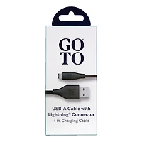 GoTo® Lightning to USB A Cable, 4 ft