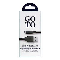 GoTo® Lightning to USB A Cable, 4 ft