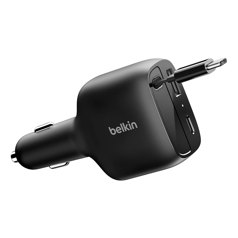 Belkin 75W Car Charger with Retractable Cable