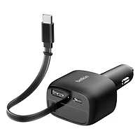 Belkin 75W Car Charger with Retractable Cable