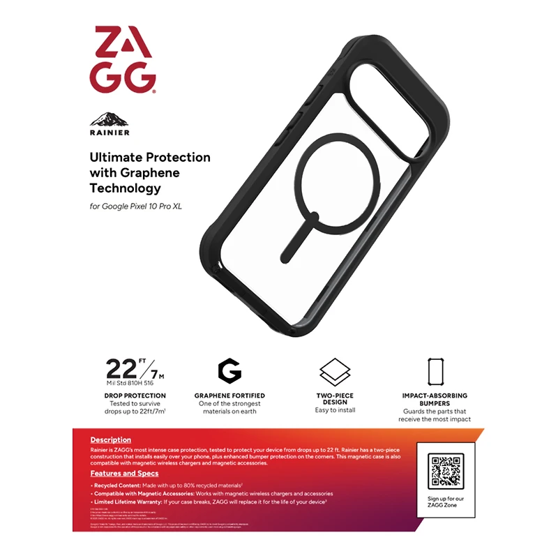 ZAGG Rainier Case with Magnet for Google Pixel 10/10 Pro