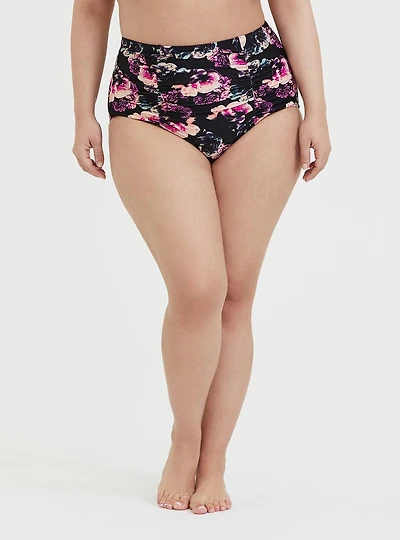 High-Rise Ruched Bikini Bottom