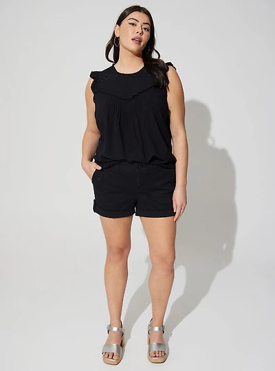 3.5 Inch Military Stretch Twill Mid-Rise Short