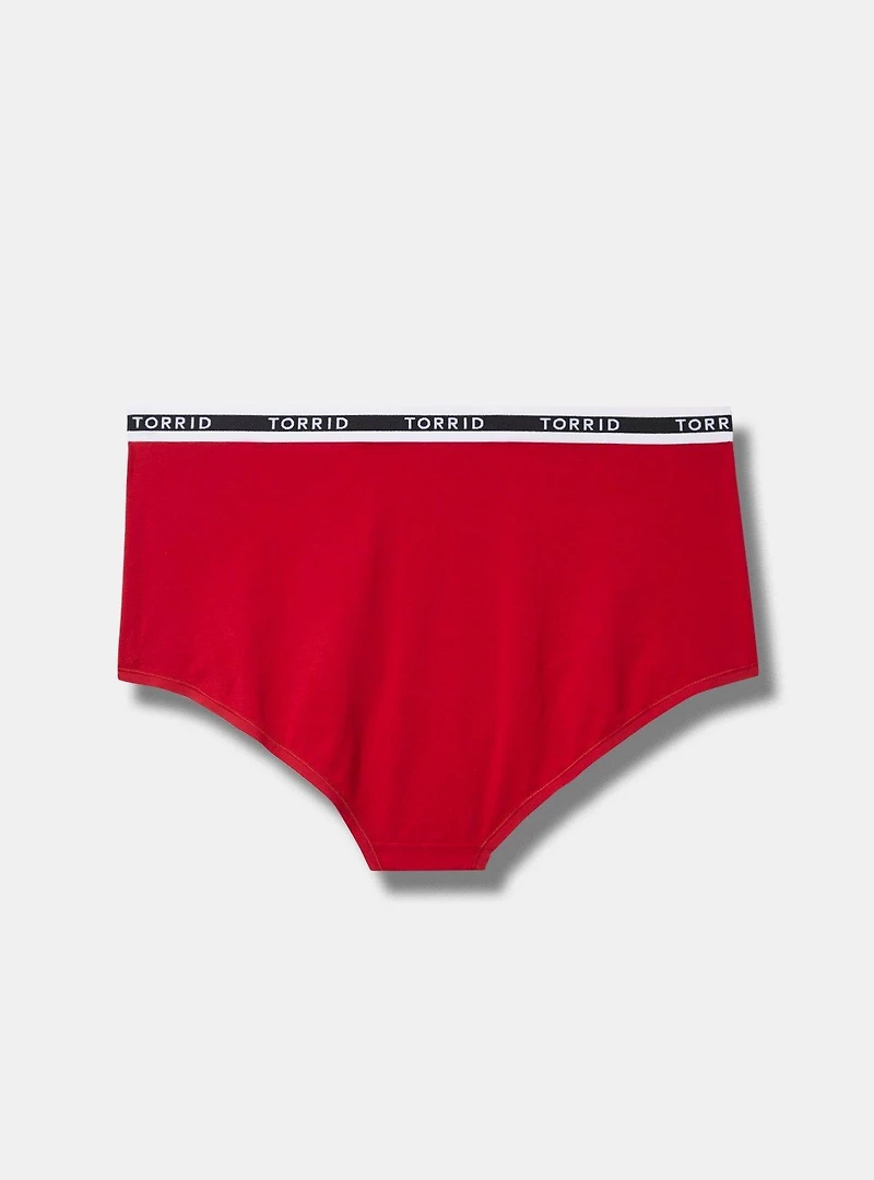 Cotton Mid-Rise Logo Brief Panty