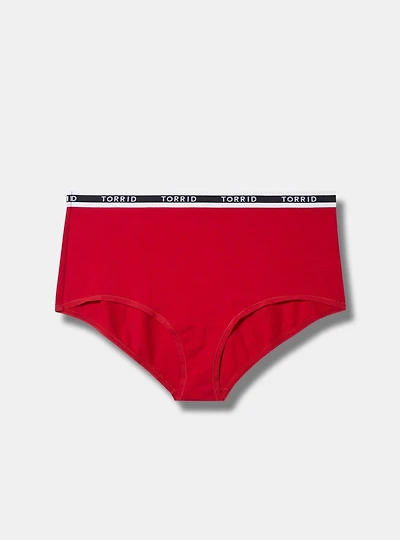 Cotton Mid-Rise Logo Brief Panty