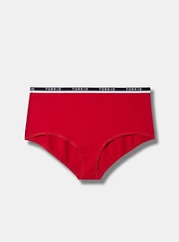 Cotton Mid-Rise Logo Brief Panty