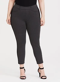Grey & Black Stripe Ponte Stretch Pull-On Pant