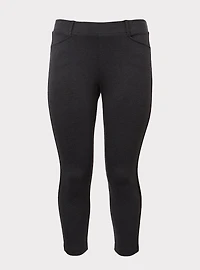 Grey & Black Stripe Ponte Stretch Pull-On Pant