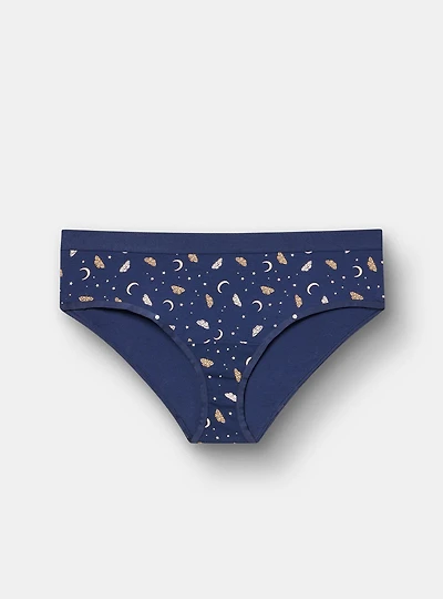 Cotton Mid-Rise Lace Trim Hipster Panty