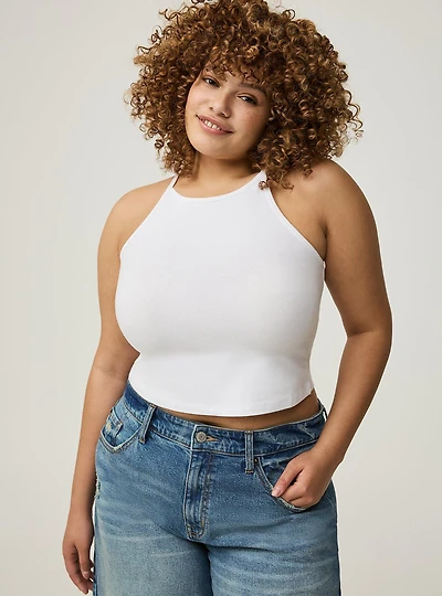 Foxy High Neck Crop Top