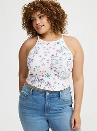 Foxy High Neck Crop Top